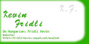 kevin fridli business card